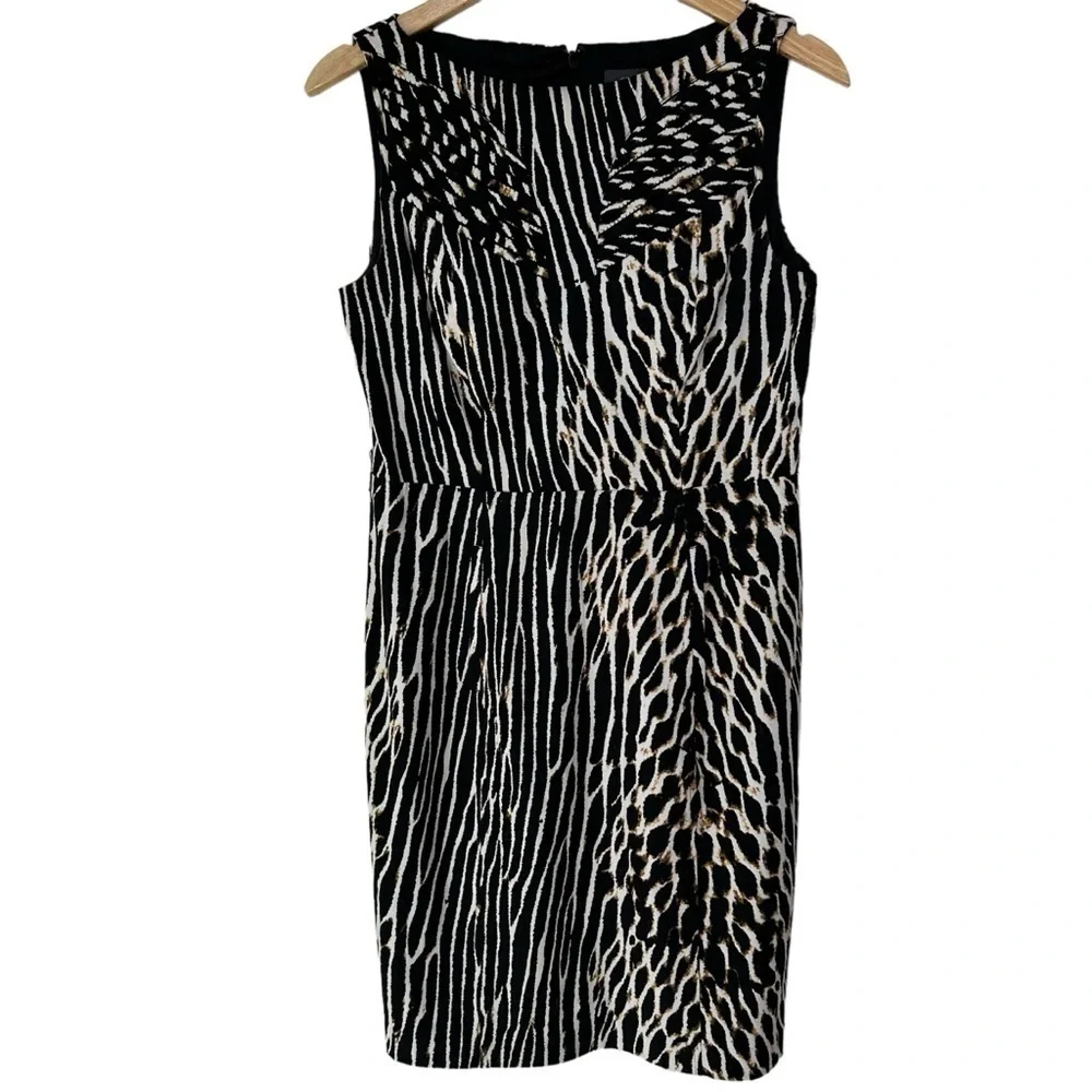 Vince Camuto Sleeveless Animal Print Zipper Back Dress, 8
